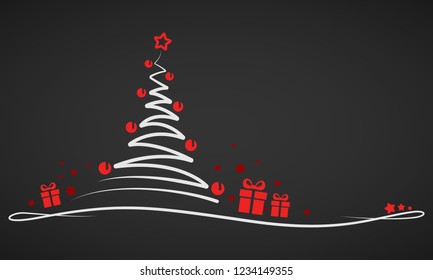 Christmas Greeting Card - Abstract Christmas Tree