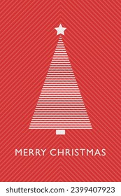 Christmas greeting card with abstract tree. Vector illustration
