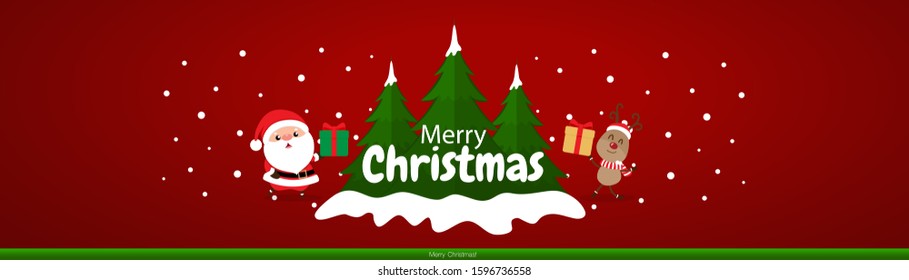 Christmas Greeting Card. Christmas Background with Merry Christmas lettering, vector illustration.