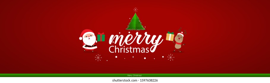 Christmas Greeting Card. Christmas Background with Merry Christmas lettering, vector illustration.