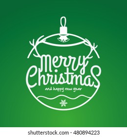 Christmas Greeting Card with Christmas ball