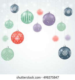 Christmas greeting card with balls.