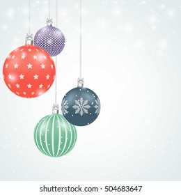 Christmas greeting card with balls.