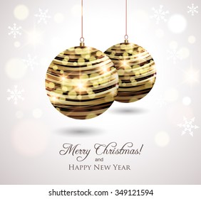 Christmas greeting card, Christmas balls background