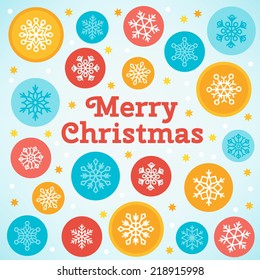 Christmas greeting card with balls and stars