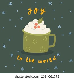 Christmas Greeting Card with Christmas Beverages 