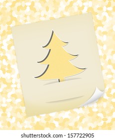 Christmas greeting card with blank space for your text / Christmas card with textured tree / Christmas