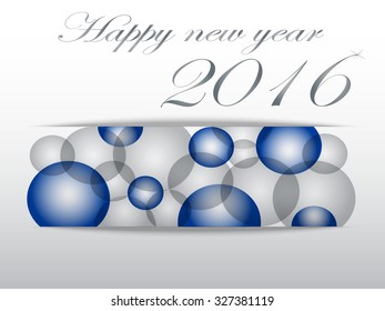Christmas greeting card with blue and silver modern balls