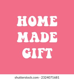 Christmas greeting card with brush calligraphy. Vector black with pink background. Home made gift.
