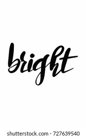 Christmas greeting card with brush calligraphy. Vector black with white background. Bright text.
