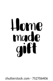 Christmas greeting card with brush calligraphy. Vector black with white background. Home made gift.