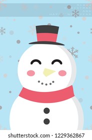 Christmas Greeting Card with Christmas 
cartoon character, Vector cartoon illustration and typography poster, Xmas design.