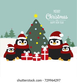 Bear Penguin Wear Santa Claus Suitmerry Stock Vector (Royalty Free ...
