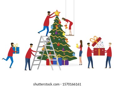 Christmas greeting card concept. Vector illustration. Eps 10.