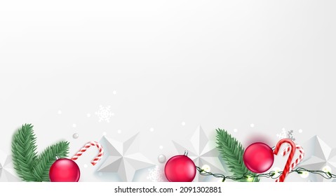 Christmas greeting card with copy space. 3d illustration