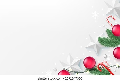 Christmas greeting card with copy space. 3d illustration