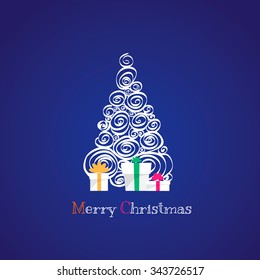 Christmas Greeting Card. Creative Christmas tree