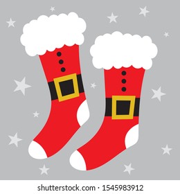 christmas greeting card with cute socks design