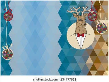 Christmas greeting card with a deer