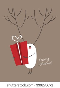 Christmas greeting card from deer