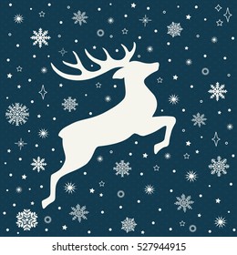 Christmas greeting card with deer