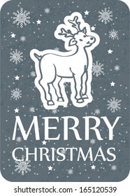 Christmas greeting card with deer. Vector illustration