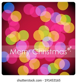 christmas greeting card, defocused background with twinkle bright christmas lights