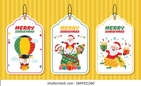 Christmas Greeting Card Design With Cartoon Characters