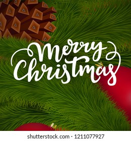 Christmas greeting card design with festive hand lettering.