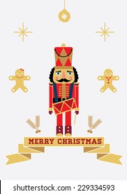 Christmas Greeting Card Design/ Golden Christmas/ Illustration or poster