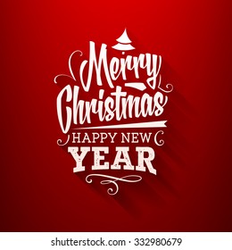Christmas Greeting Card Design. Holiday Typographic and Calligraphic Elements.