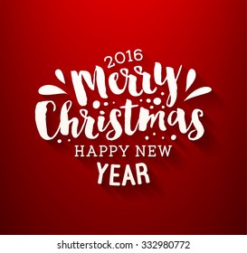 Christmas Greeting Card Design. Holiday Typographic and Calligraphic Elements.