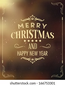 Christmas greeting card design. Merry Christmas lettering. Vector typography