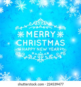 Christmas greeting card design. Merry Christmas lettering.