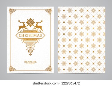 Christmas greeting card design. Poster, page, banner, brochure, template. Vector illustration.