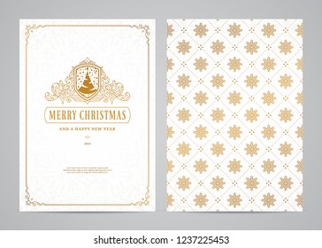 Christmas greeting card design. Poster, page, banner, brochure, template. Vector illustration.