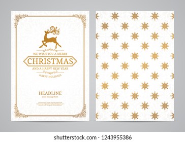 Christmas greeting card design. Poster, page, banner, brochure, template. Vector illustration.