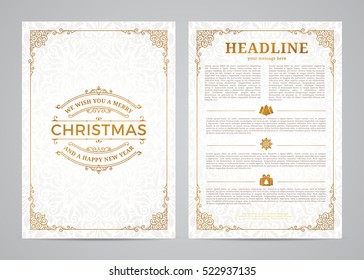 Christmas greeting card design. Poster, page, banner, brochure, template. Vector illustration.