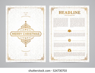 Christmas greeting card design. Poster, page, banner, brochure, template. Vector illustration.