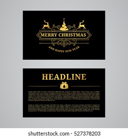 Christmas greeting card design. Poster, page, banner, brochure, template. Vector illustration