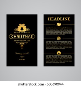 Christmas greeting card design. Poster, page, banner, brochure, template. Vector illustration