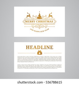 Christmas greeting card design. Poster, page, banner, brochure, template. Vector illustration.