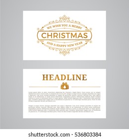 Christmas greeting card design. Poster, page, banner, brochure, template. Vector illustration.