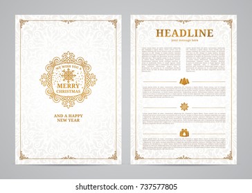 Christmas greeting card design. Poster, page, banner, brochure, template. Vector illustration.