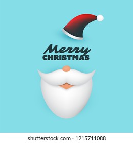 Christmas Greeting Card Design Template with Santa Claus Face