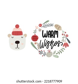 Christmas greeting card design. Vector illustration.