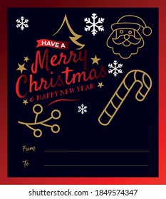 Christmas greeting card design,Merry Christmas card with vector illustrations. Christmas gifts tags.