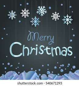 Tarjeta de felicitación de Navidad. Diferente ilustración vectorial de copos de nieve. Diseño de tarjetas de Navidad