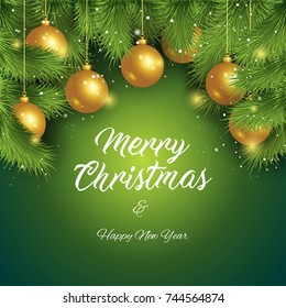 Christmas greeting card with  Christmas Elements.