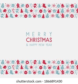 Christmas greeting card with festive texture and wishes. Vector